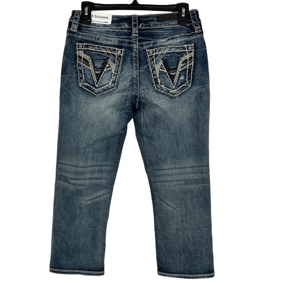 NWT VIGOSS HERITAGE FIT Women’s Blue Jean Capris Sz 2 Medium Wash Stretch Pocket - Picture 3 of 14